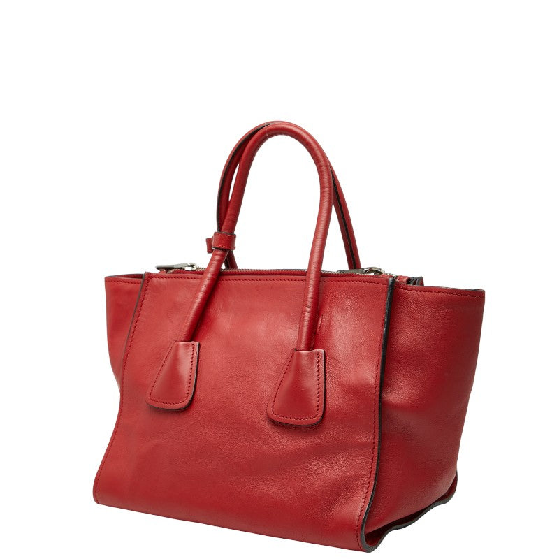 Prada Triangle 2Way Bag Leather Logo Travel Bag