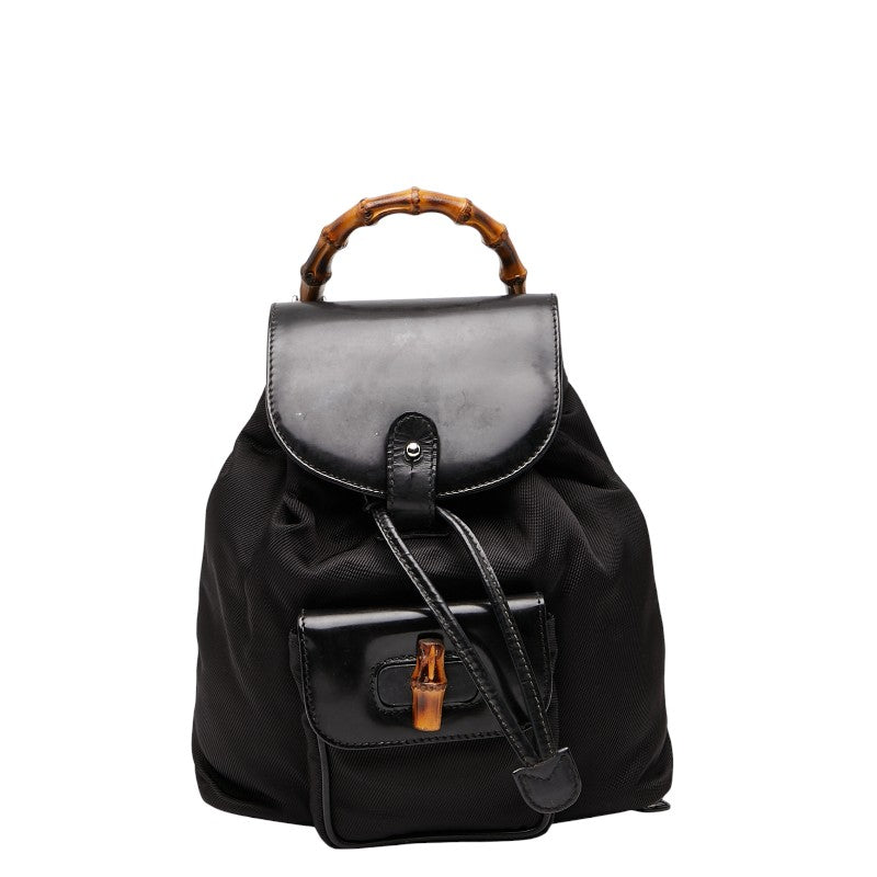 Gucci Bamboo Backpack Leather Nylon