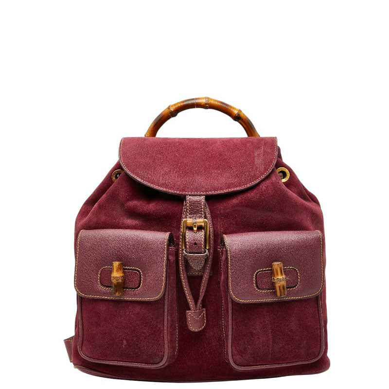 Gucci Bamboo Backpack Suede Backpack 1