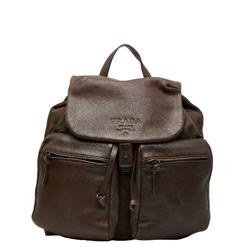 Prada Backpack Leather Nylon