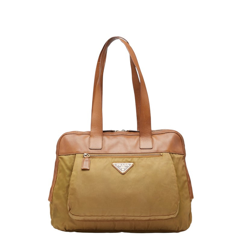 Prada Prada Nylon Leather Handbag Travel Bag
