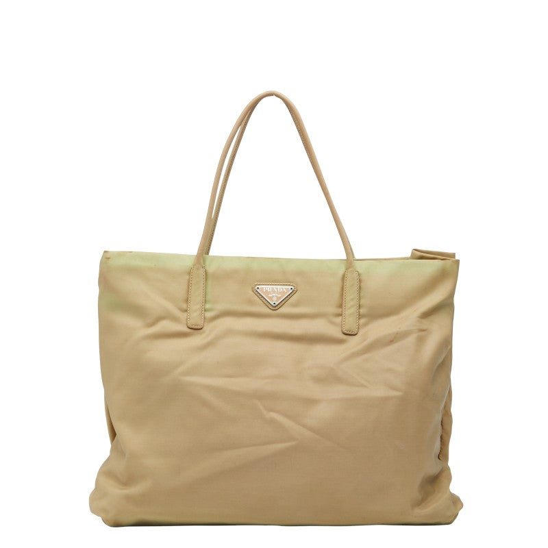 Prada Triangle Plate Tote Bag Nylon Logo