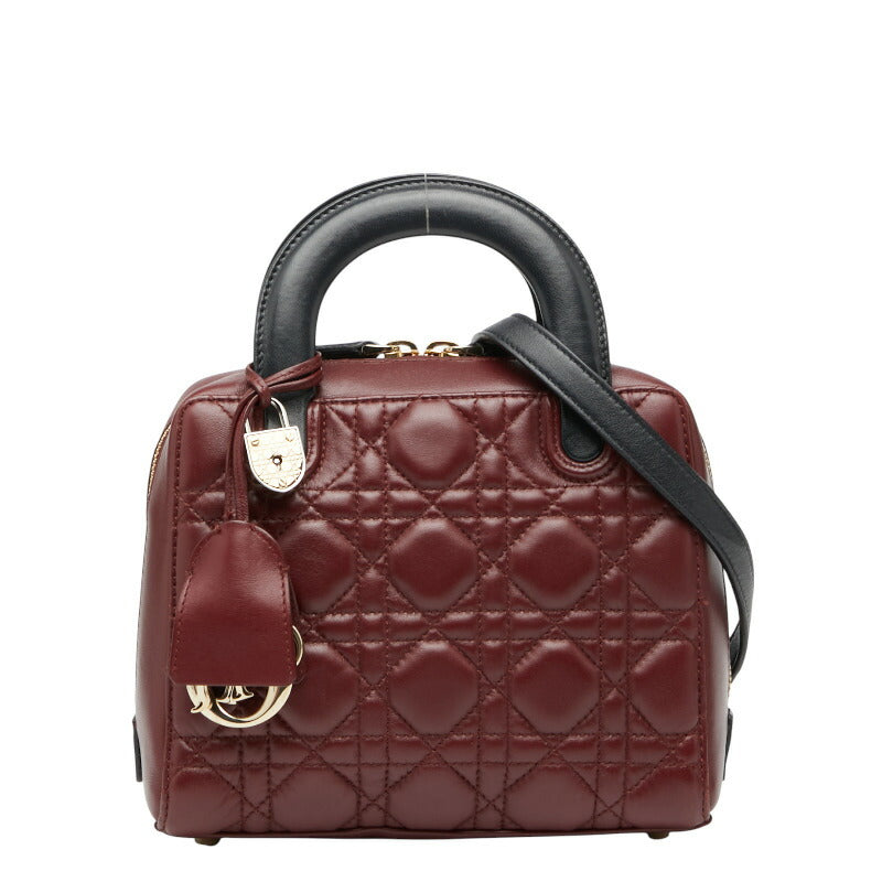 Dior Lily Classic Cannage 2Way Bag Leather Travel Bag