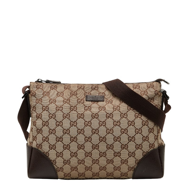 Gucci Shoulder Bag Leather Canvas Leather 8