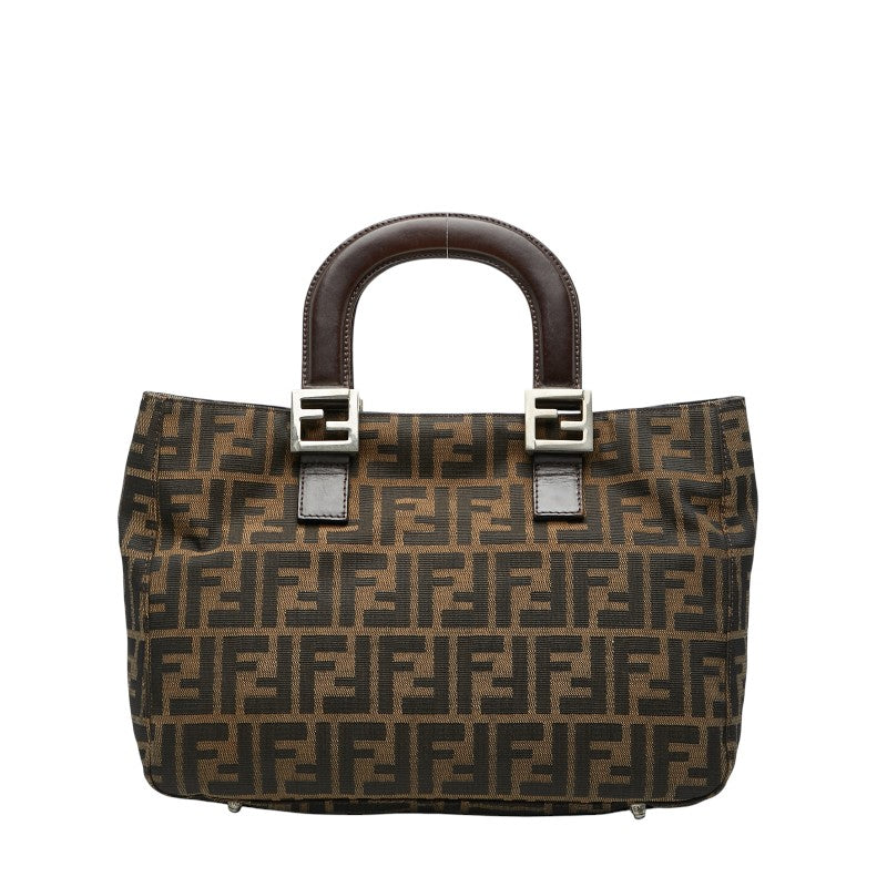 Fendi Zucca Handbag Leather Canvas Travel Bag Leather Handbag 9