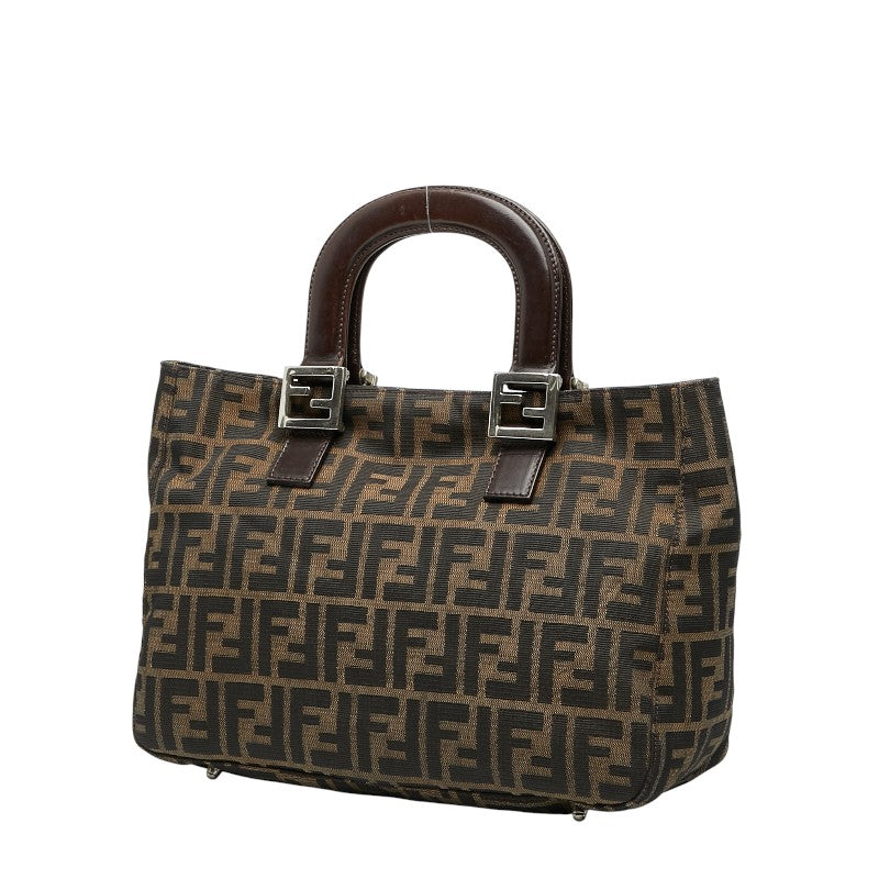Fendi Zucca Handbag Leather Canvas Travel Bag Leather Handbag 9