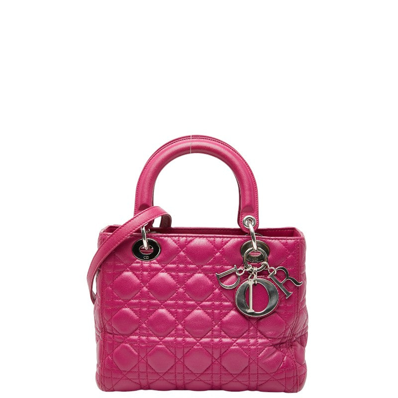 Dior Lady Cannage 2Way Bag Leather Travel Bag