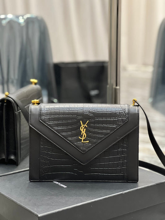 YSL Saint Laurent YSL Top Quality Gaby Satchel Bag In Black Gold Travel Bag