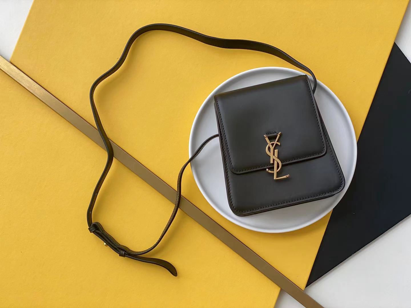 YSL Saint Laurent YSL Top Quality Kaia North South Satchel Black Gold Travel Bag
