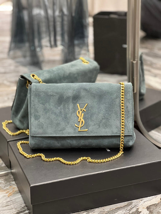 YSL Saint Laurent YSL Top Quality Kate Metop Qualityum Reversible Suede Gold Travel Bag