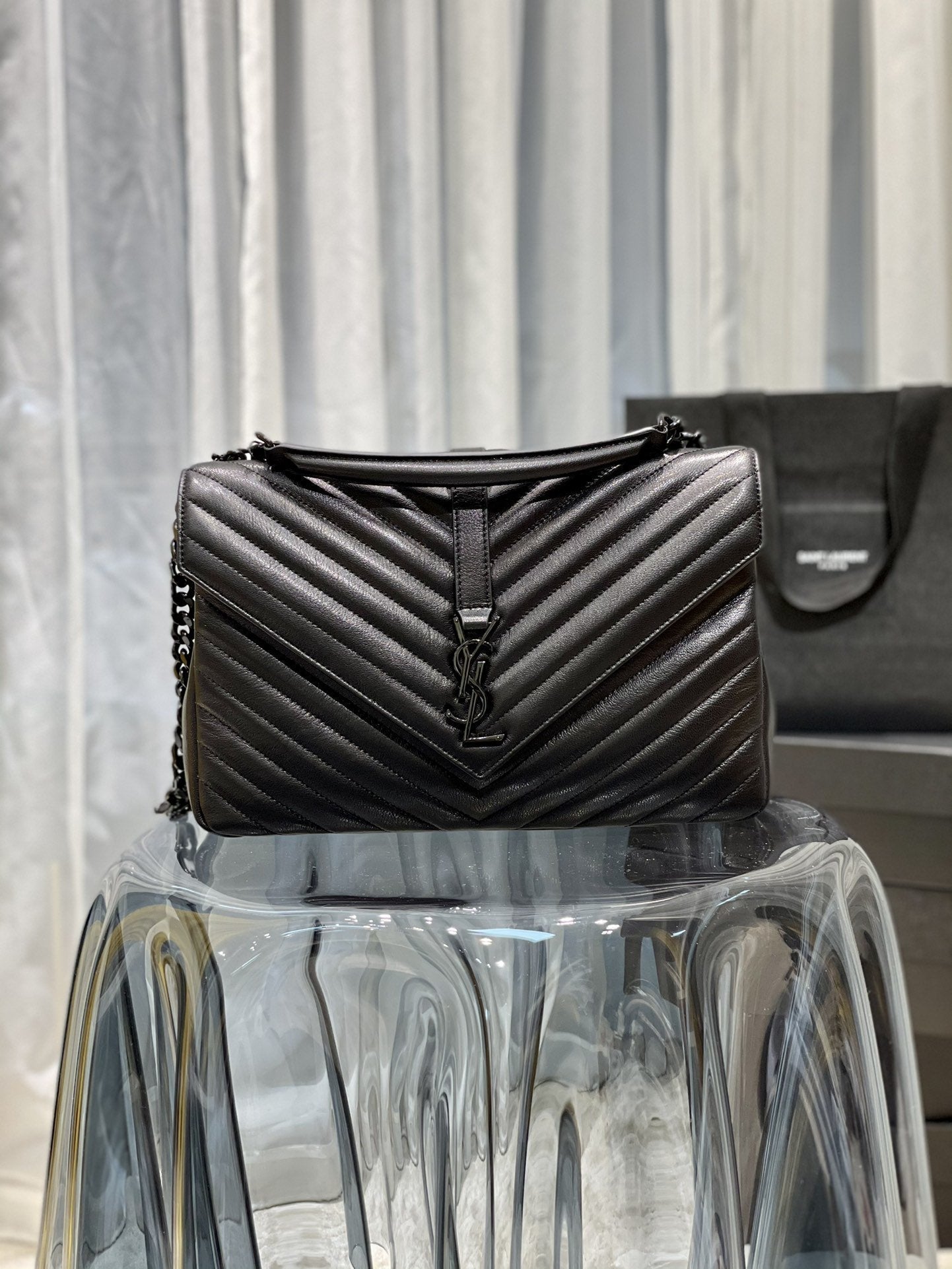YSL Saint Laurent YSL Top Quality College Bag With Metal Black Large Travel Bag