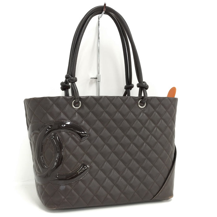Chanel Cambon Line Tote Bag Dark Leather Brown