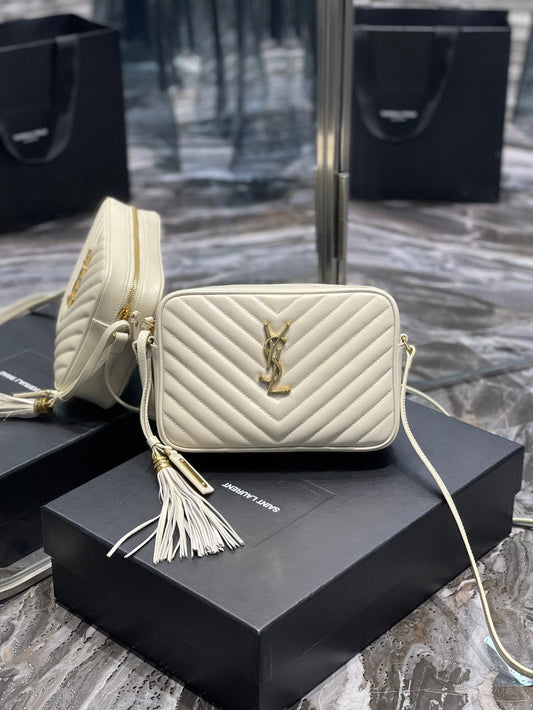 YSL Saint Laurent YSL Top Quality Lou Camera Bag With White Gold Crossbody Bag