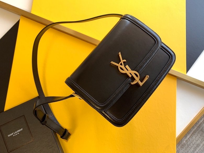 YSL Saint Laurent Solferino Box Hardware 7in 19cm Beige Gold Small Satchel Bag