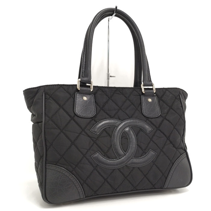 Chanel Tote Bag Paris New York Line Cocomark Leather Nylon