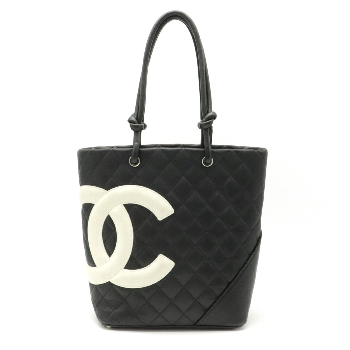 Chanel Cambon Line Coco Mark Shoulder Bag Soft Black White