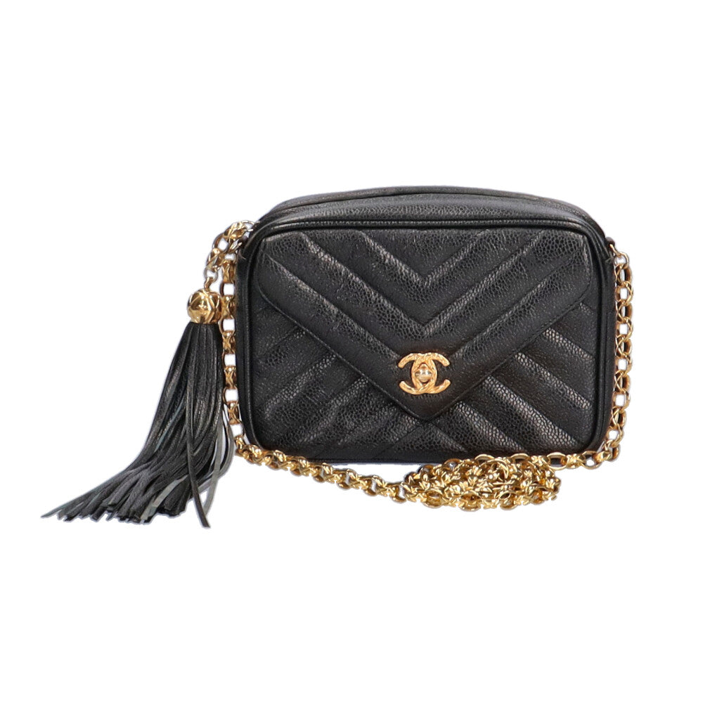 Chanel Tassel Shoulder Bag Matte Caviar Chain