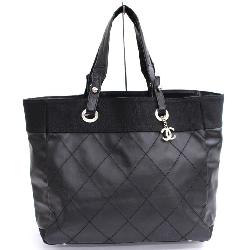 Chanel Paris Biarritz MM Handbag Shoulder Bag Cocomark Black