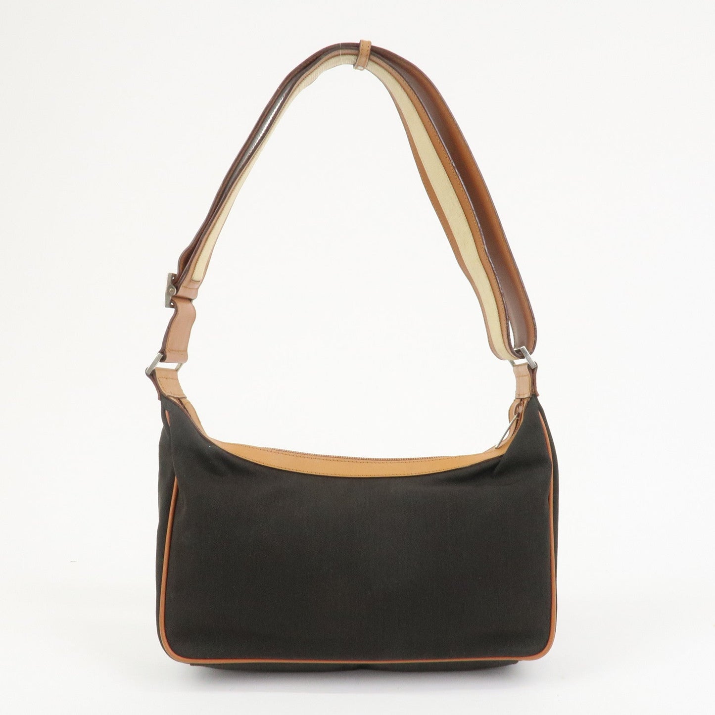 GUCCI Canvas Leather Shoulder Bag Hand Bag Dark Brown 019?0460