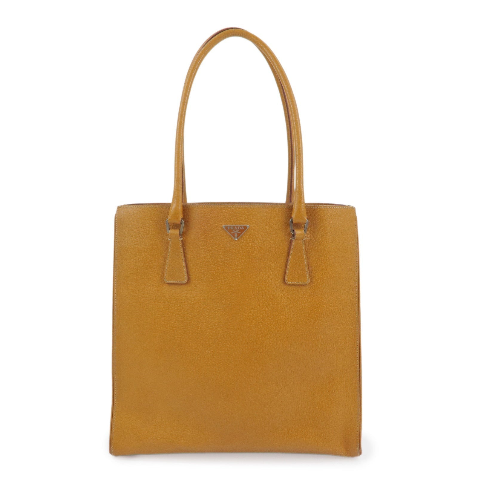 Tote Bag Triangle Shoulder Bag Light Leather Brown Logo
