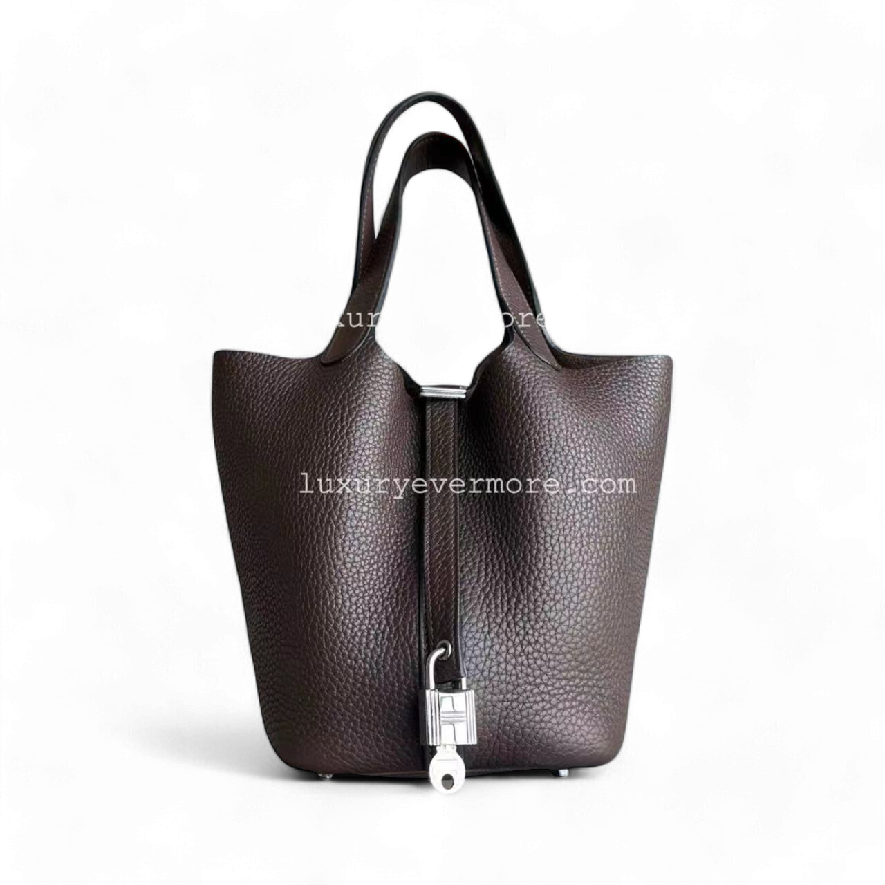 Hermes Picotin Clemence Macassar Stamp Sqaure Palladium Hardware Handbag Travel Bag