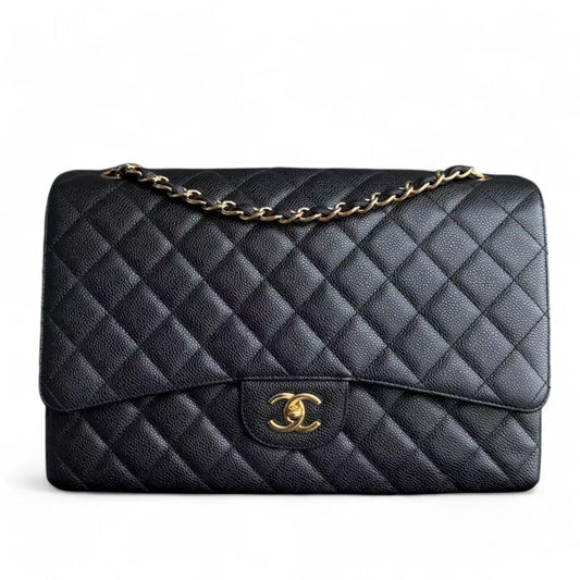 Chanel Classic Flap Maxi - Caviar Single Flap 33CM Quilted Black Gold Hardware