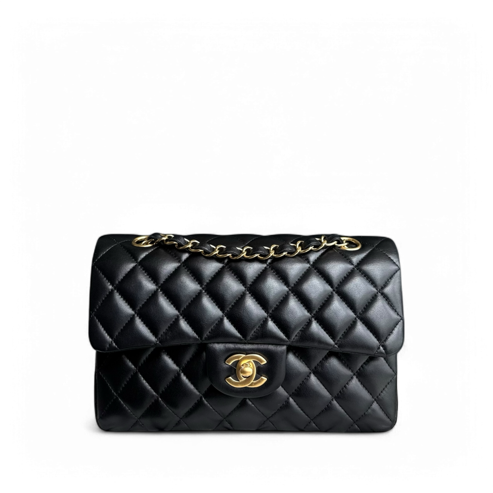 Chanel Classic Flap Small - 23CM Quilted Lambskin Black Gold Hardware Series 26