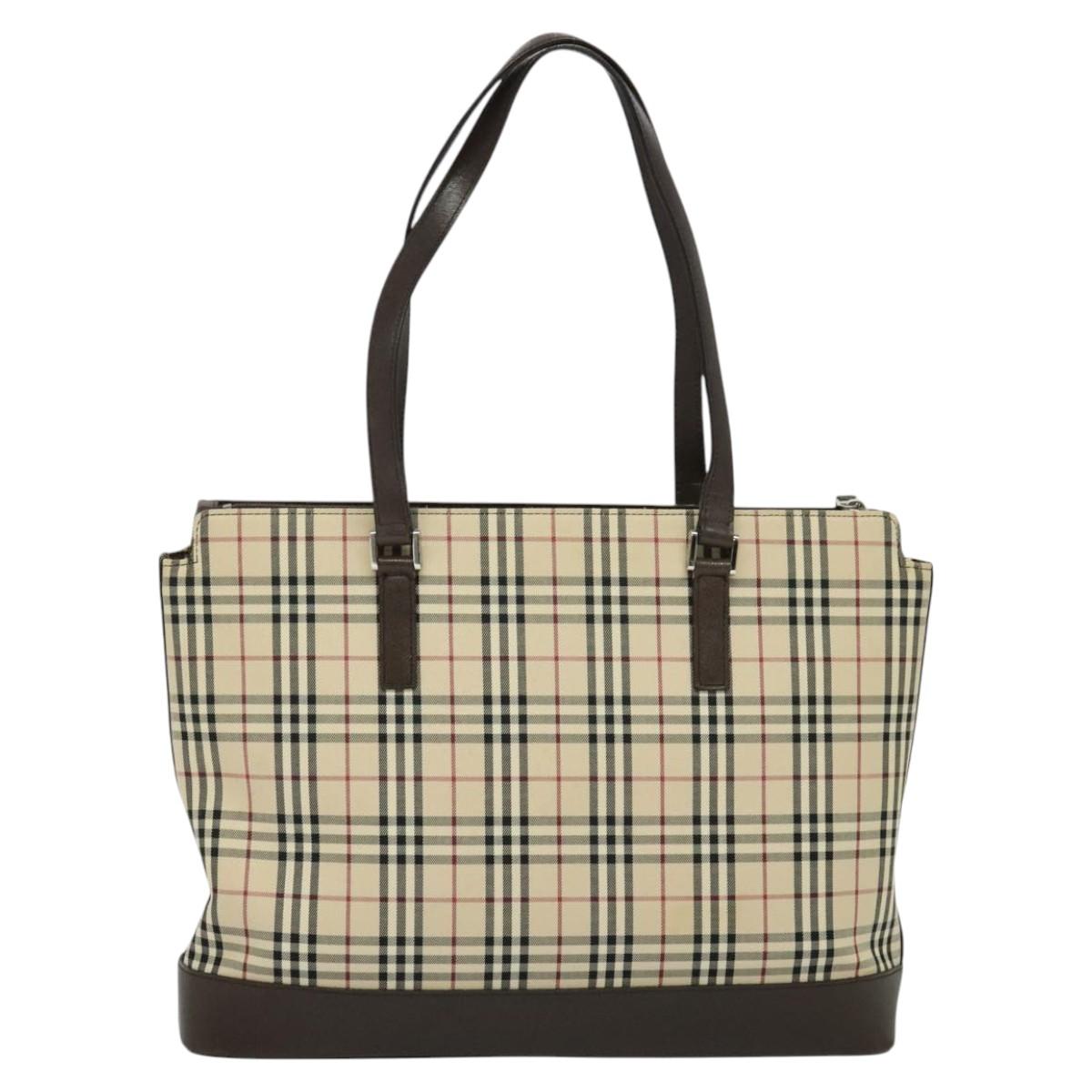 Burberry Nova Check Tote Bag Canvas Beige Tote Bag 102