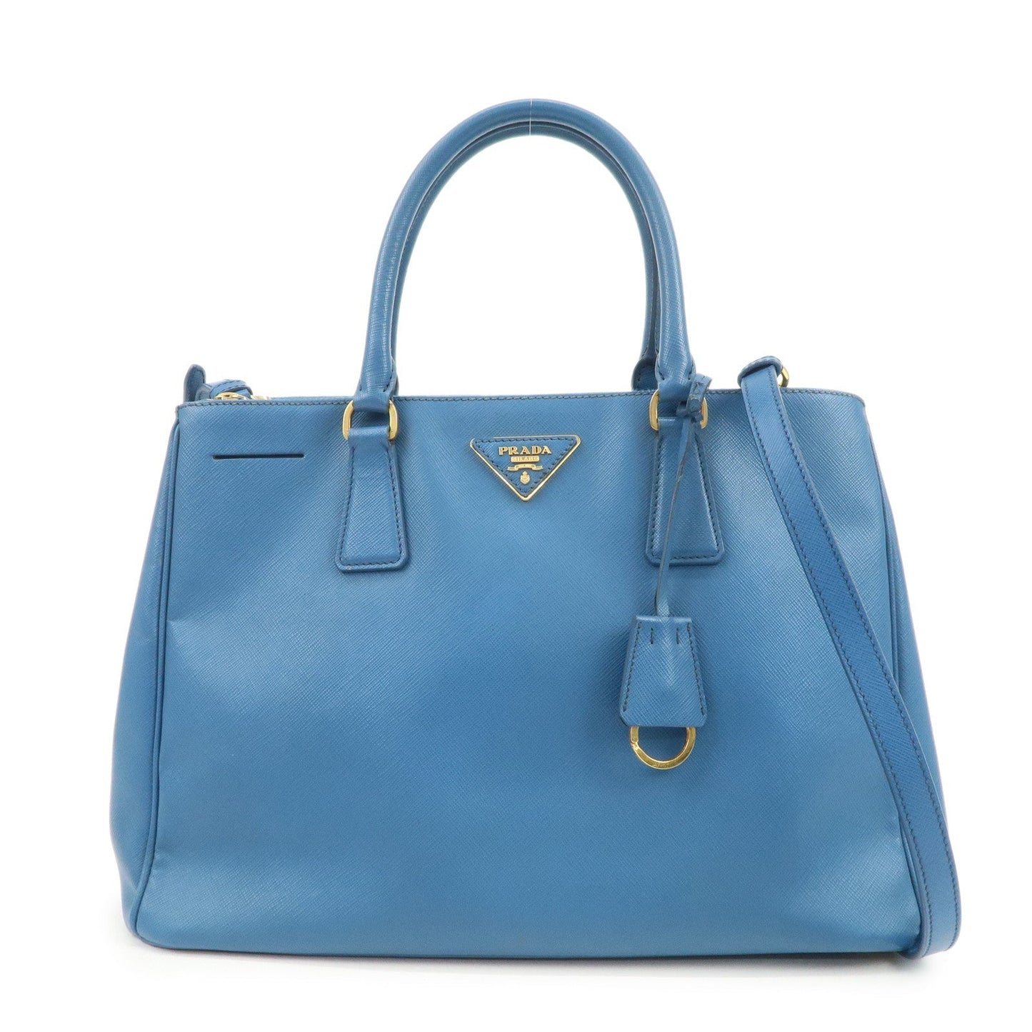 Galleria 2Way Bag Hand Bag Leather Saffiano Blue Handbag