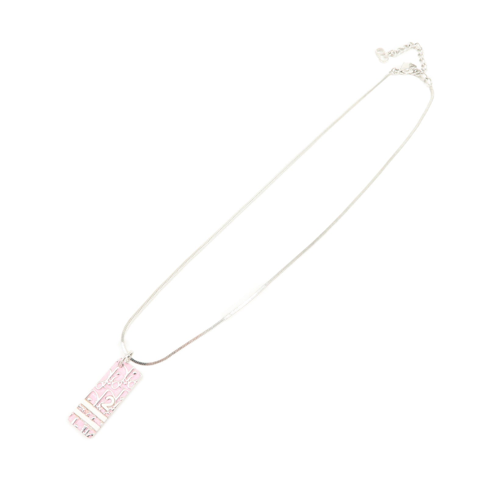 Dior Handbag Christian Trotter Necklace Metal Pink Silver Jewelry Necklace Pink Silver