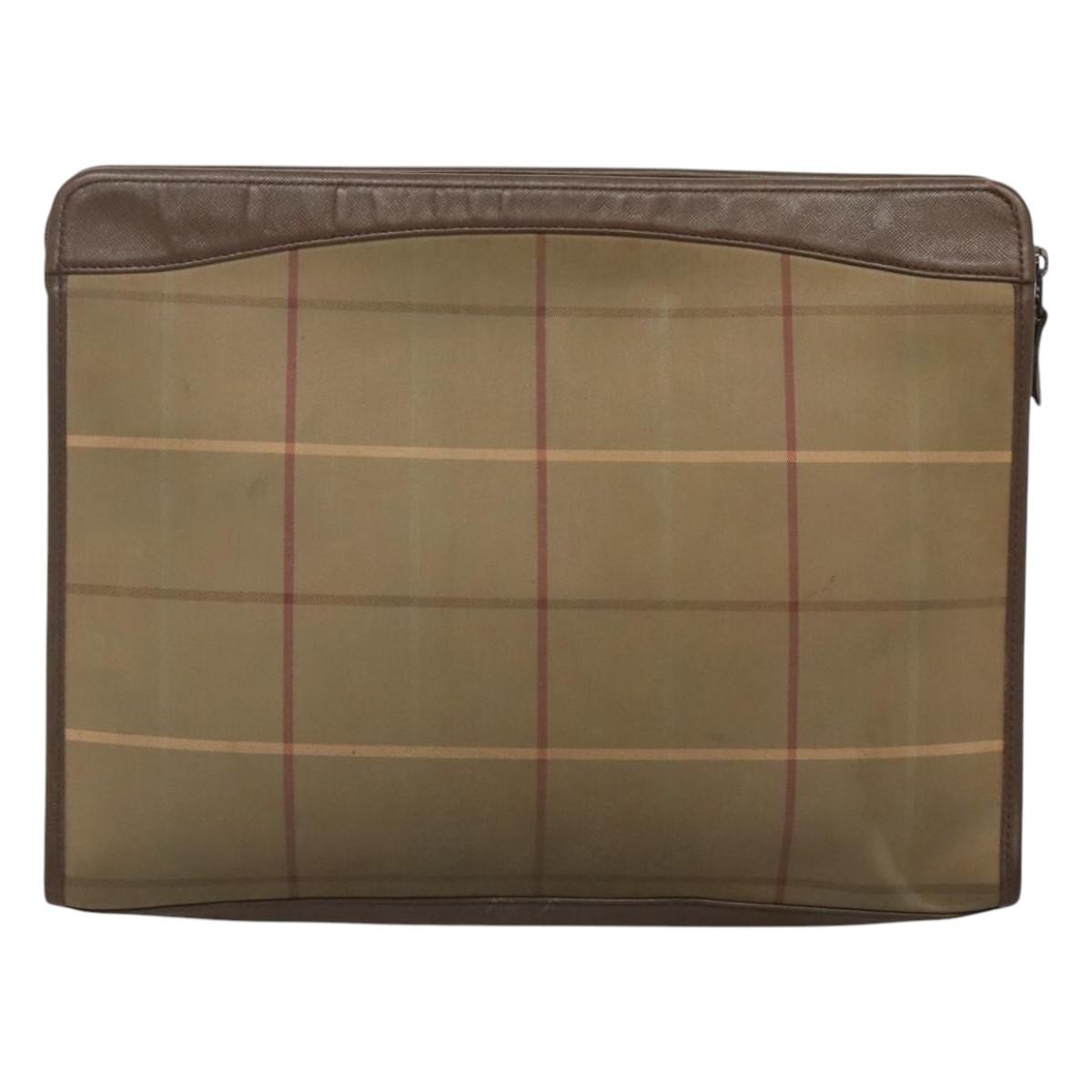 Burberry Clutch Bag Canvas Beige