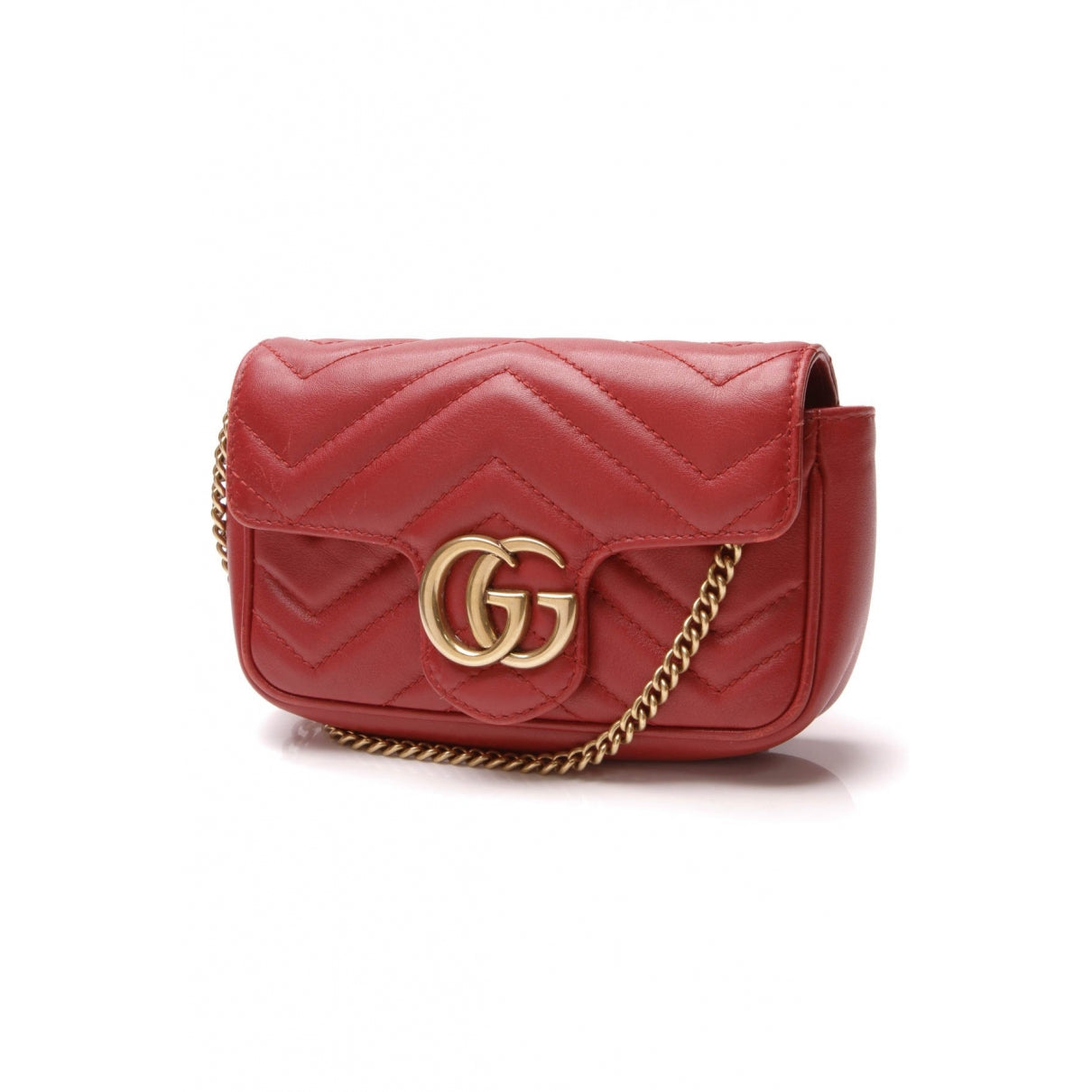 Gucci marmont red leather handbag