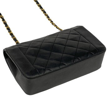 Chanel Diana Single Flap Chain Shoulder Bag Leather Matelasse