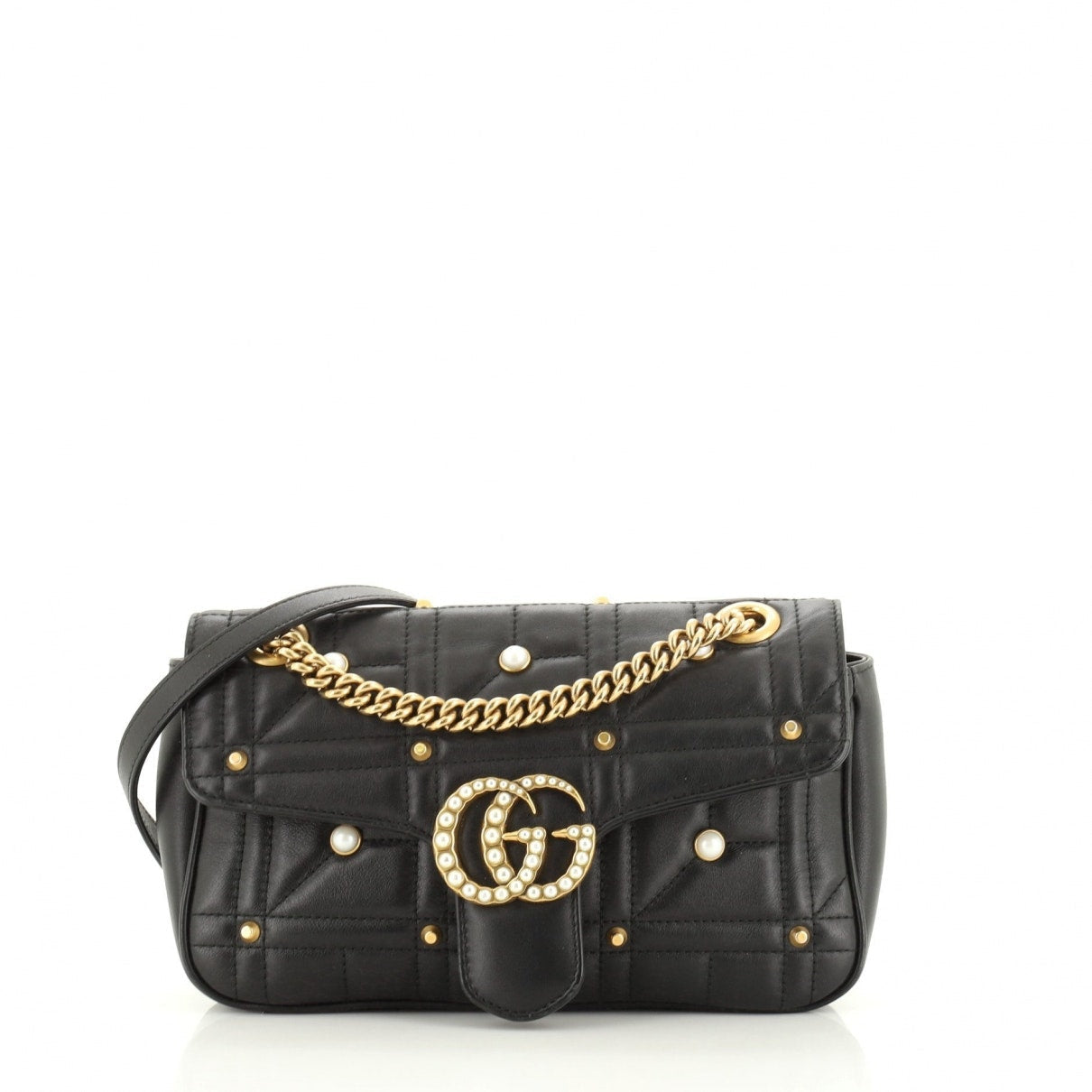 Gucci marmont black leather handbag