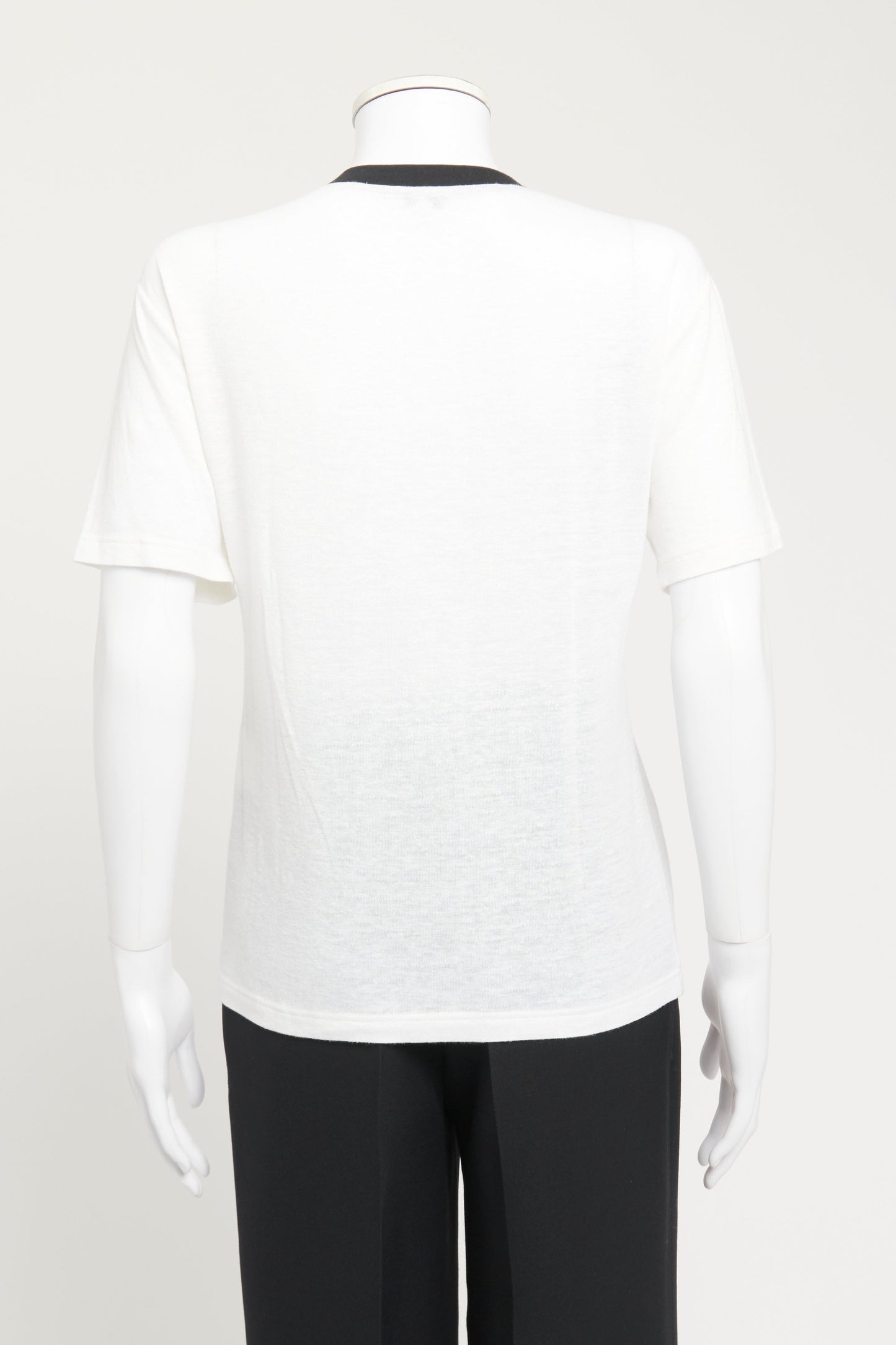 Ivory Clock-Motif Chanel T-Shirt