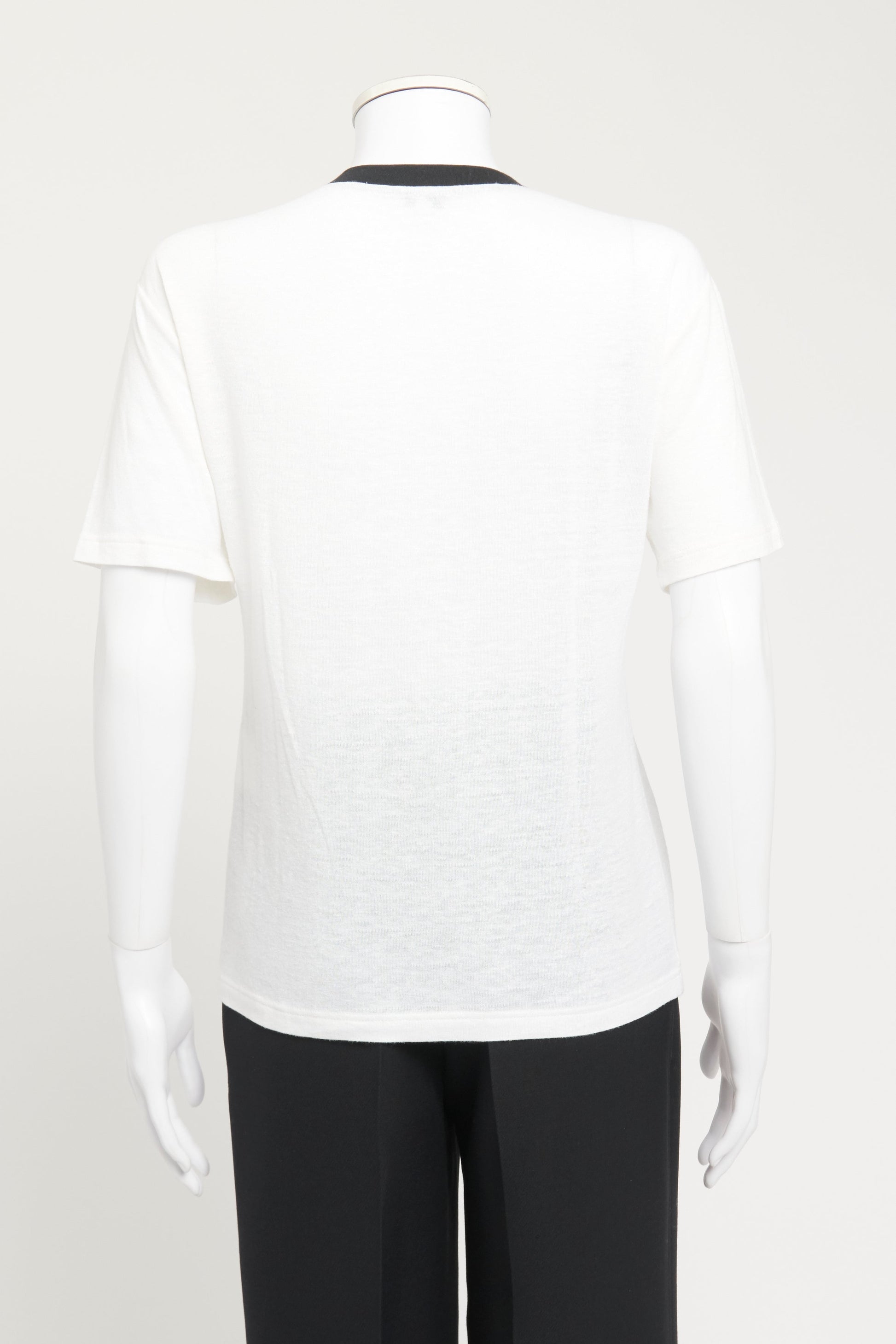 Ivory Clock-Motif Chanel T-Shirt