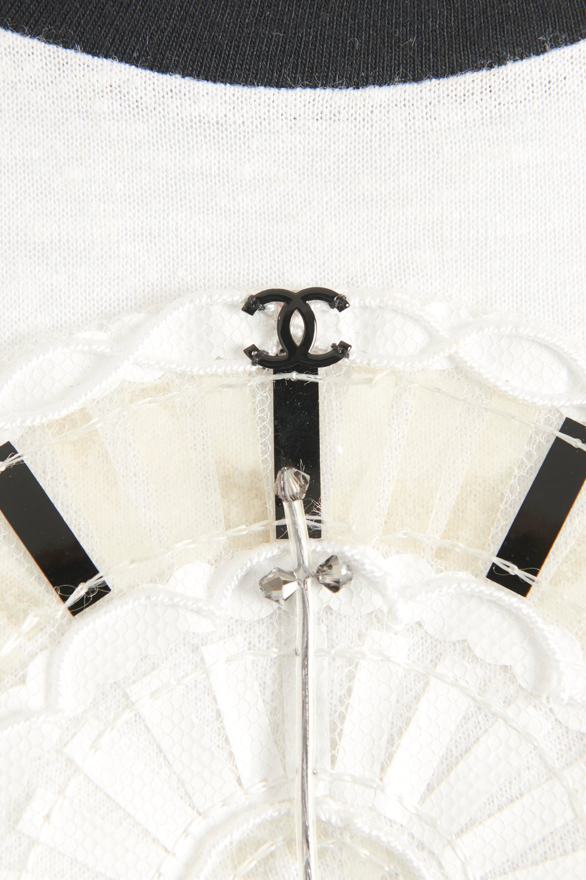 Ivory Clock-Motif Chanel T-Shirt