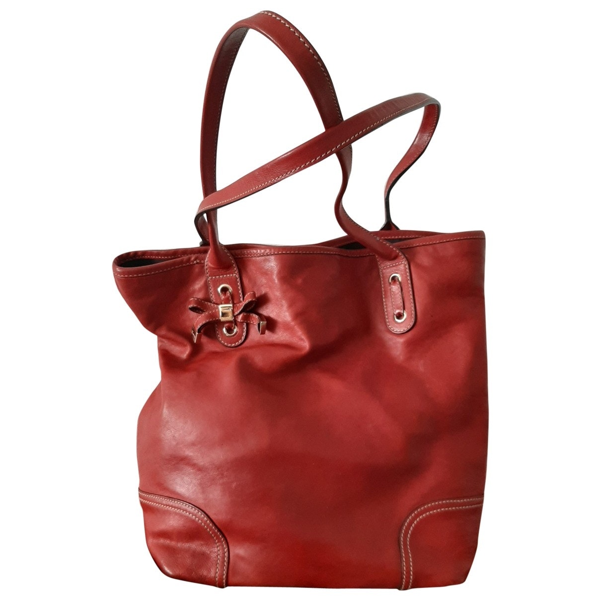 Gucci red leather handbag