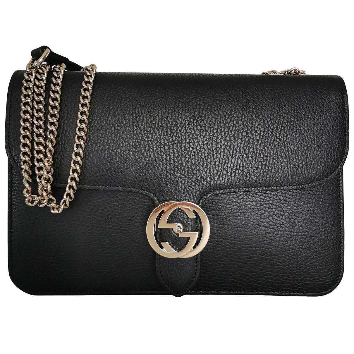 Gucci interlocking black leather handbag