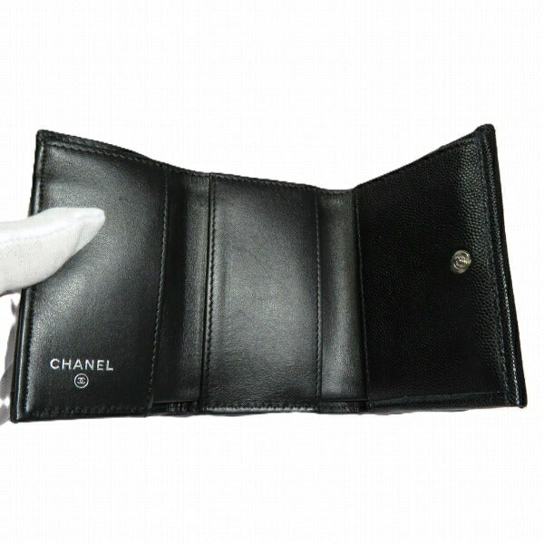 Chanel Coco Small Flap Wallet Shiny Grained Calfskin Wallet