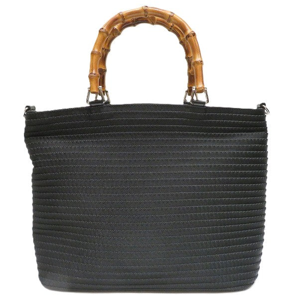 Gucci Bamboo Handbag Leather Canvas Travel Bag