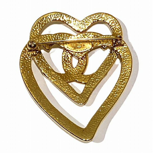 Chanel Coco Mark Double Heart Brooch