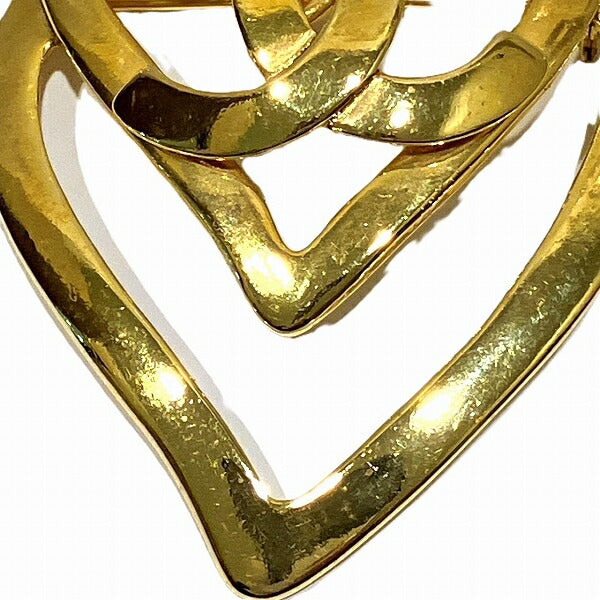Chanel Coco Mark Double Heart Brooch