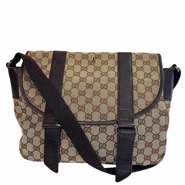 Gucci Shoulder Bag Leather Canvas Bag 6