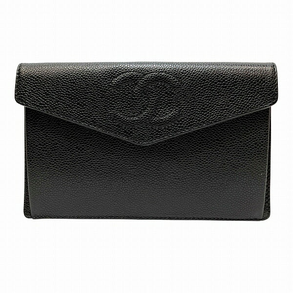 Chanel Coco Mark Caviar Long Wallet