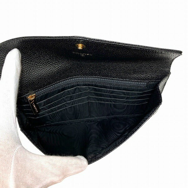 Chanel Coco Mark Caviar Long Wallet