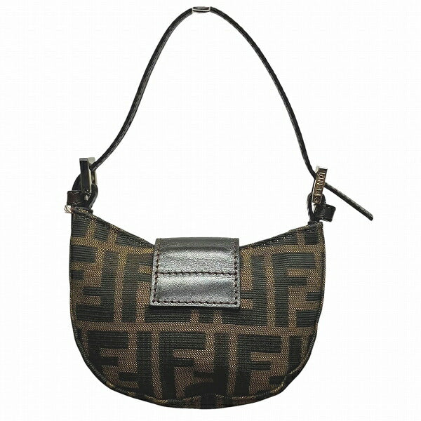 Fendi Croissant Handbag Leather Canvas Mini Travel Bag