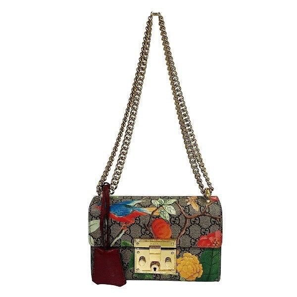 Gucci Supreme Flora Pvc Shoulder Bag Leather