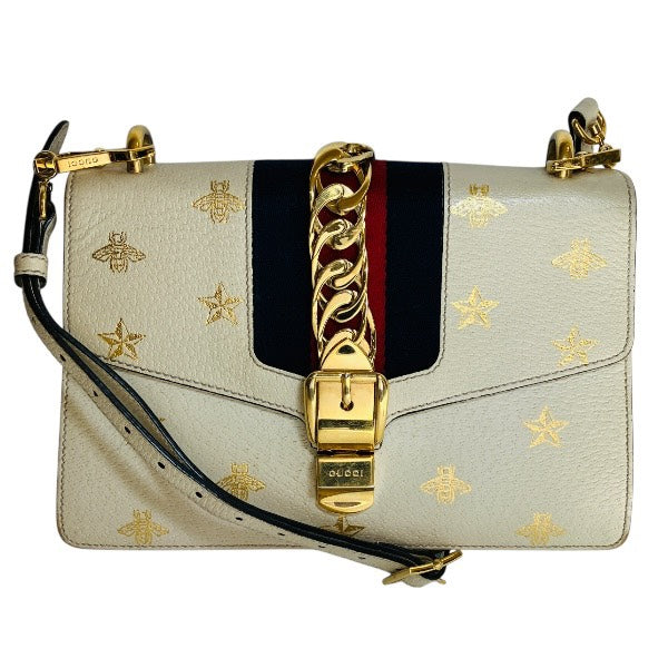 Gucci Sylvie Bee Star Shoulder Bag Leather Bag 1
