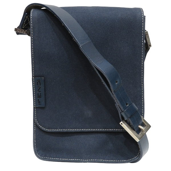 Fendi Shoulder Bag Leather Canvas Leather Shoulder Bag